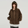 Girlyhalo Vintage Loose Suede Hooded Jacket