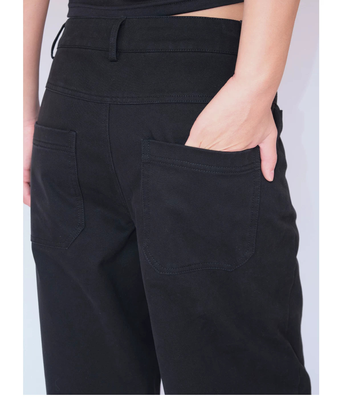 FUNKYFUN Contrast Color Pieced Wide-leg Pants