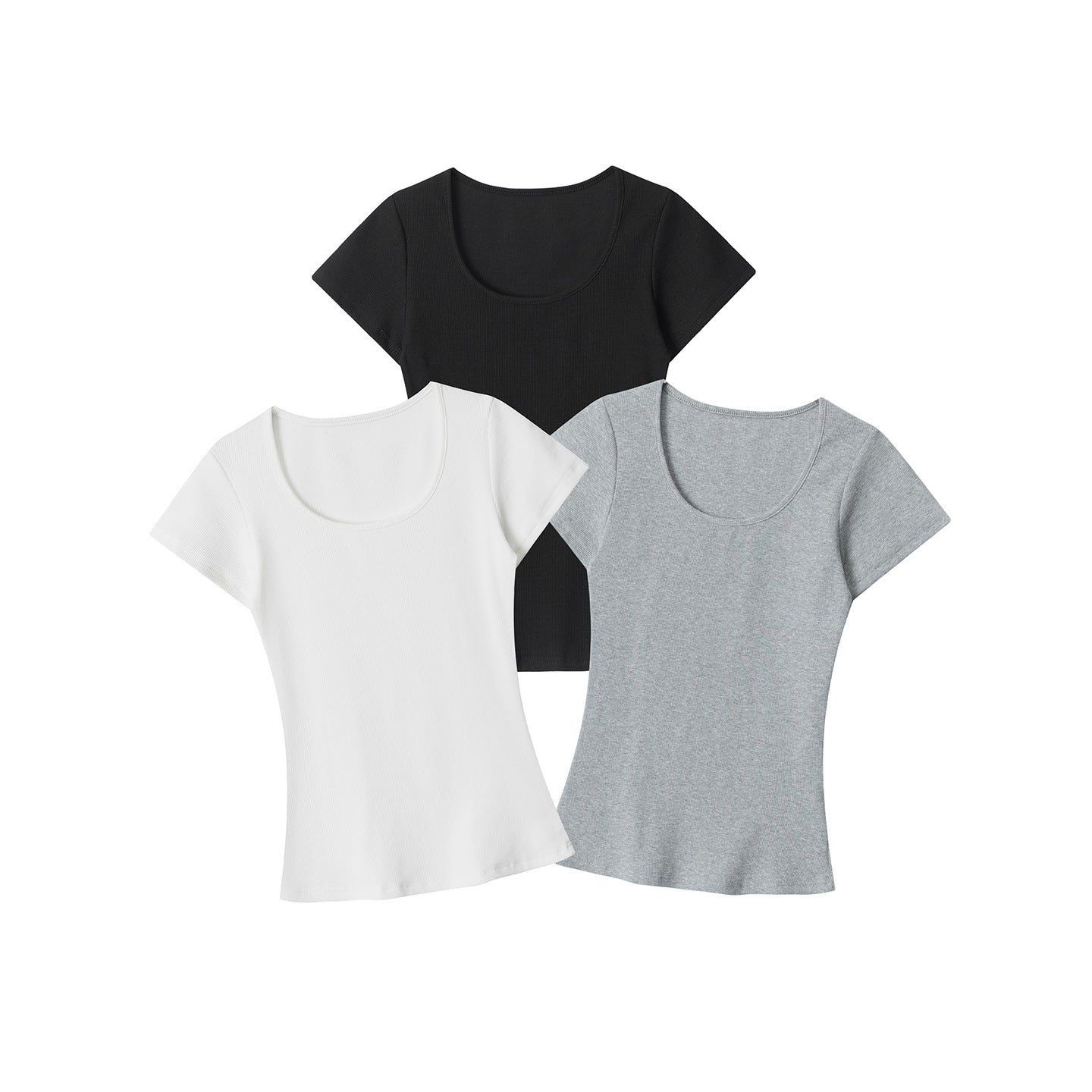HeyHenry Square Neck Straight Shoulder Slim and Thin U Neck Tee