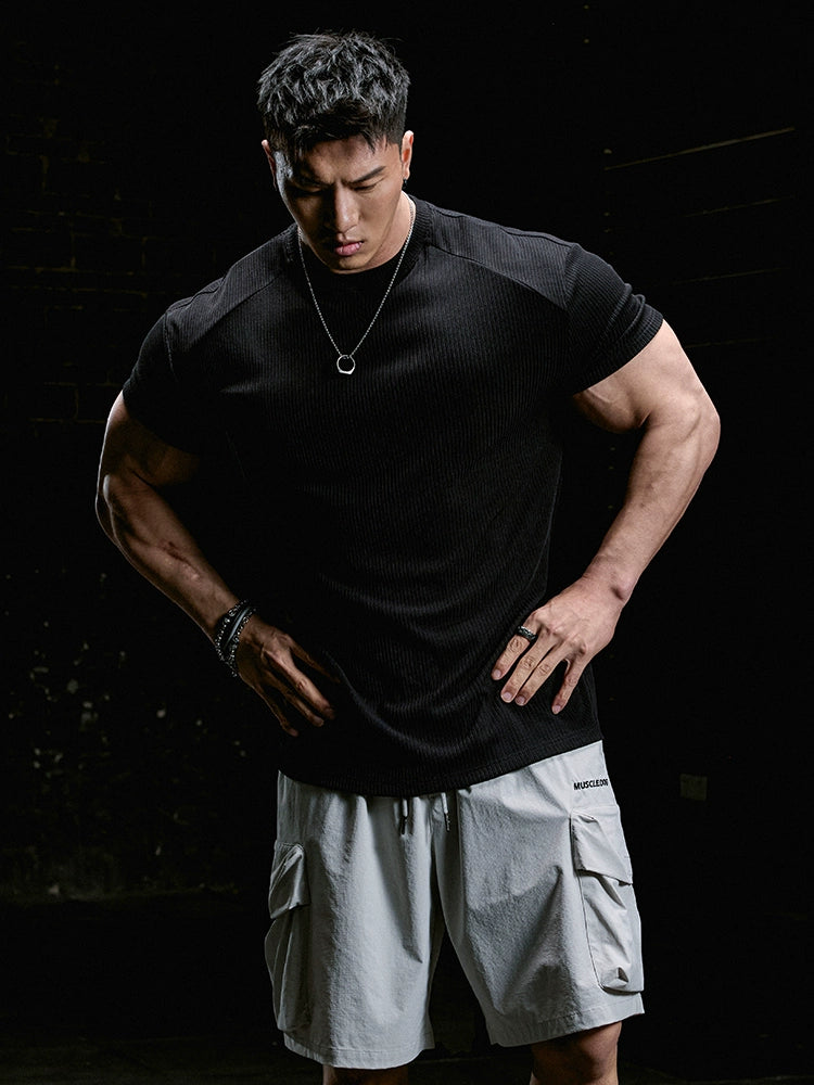 Muscle Dog Texture Elastic Breathable Tee