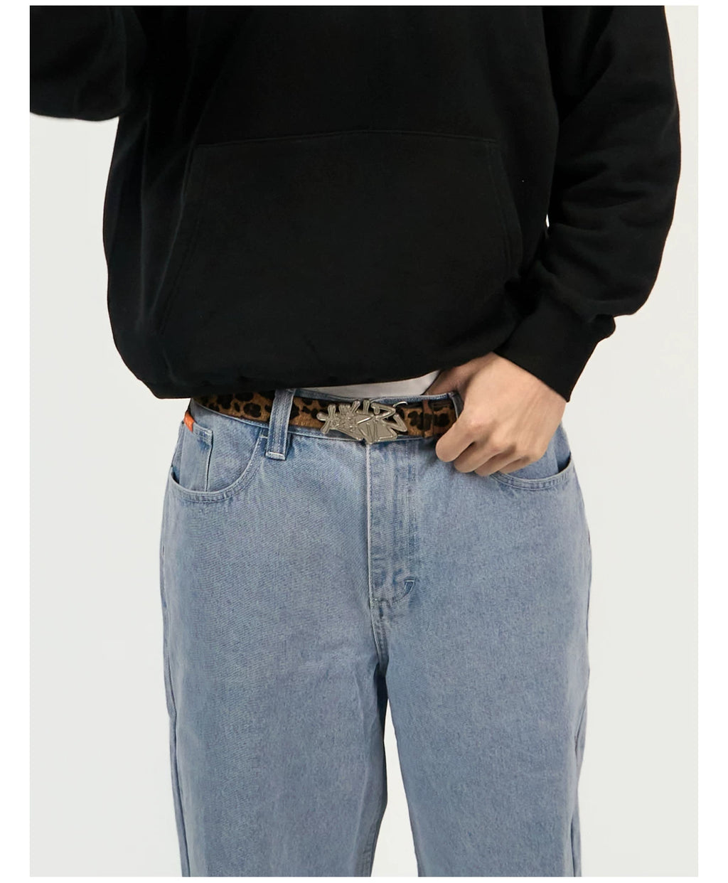 AVENUESON Two-color Leopard Print Belt