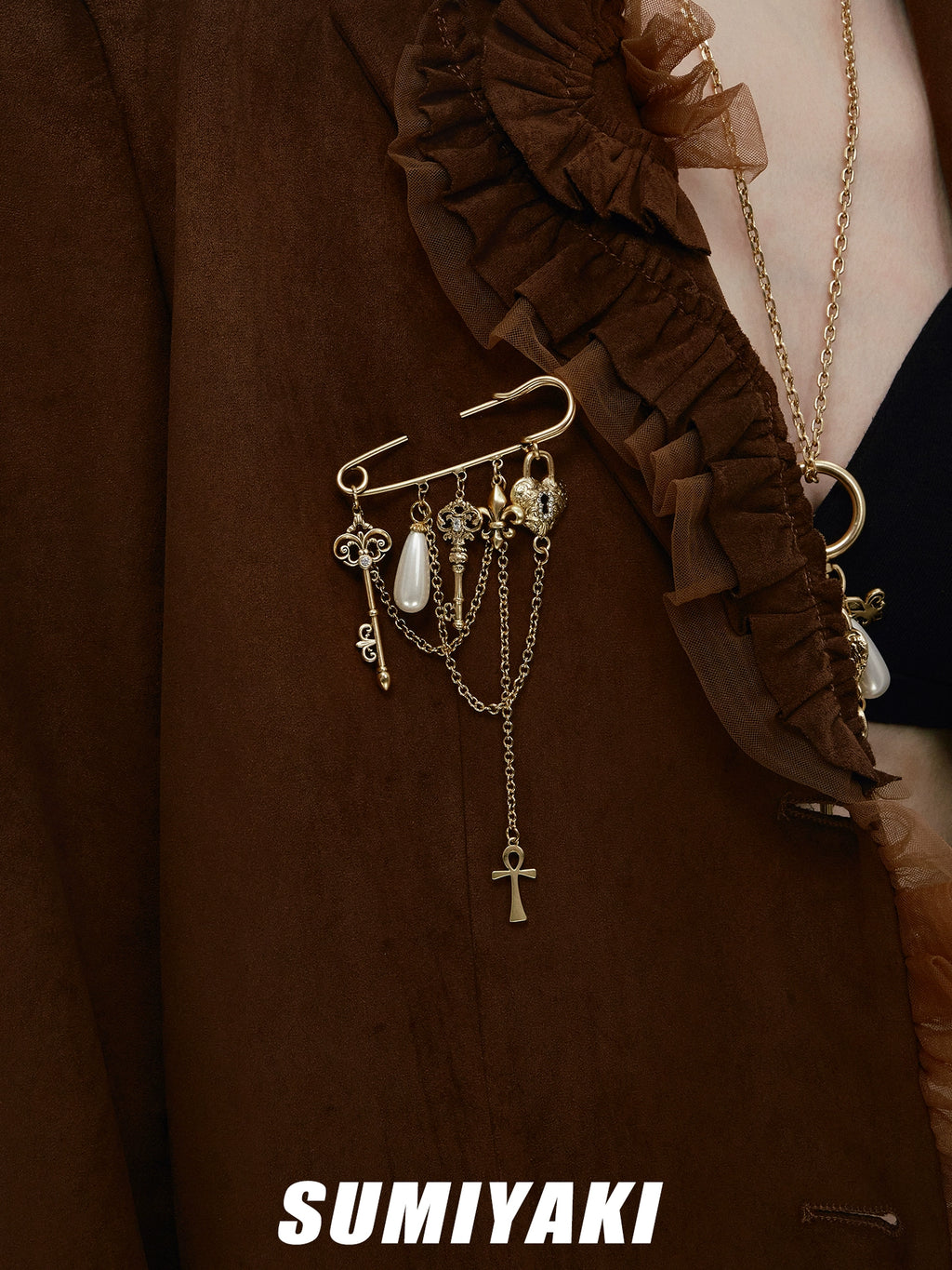SUMIYAKI Made Old Retro Fringed Brooch