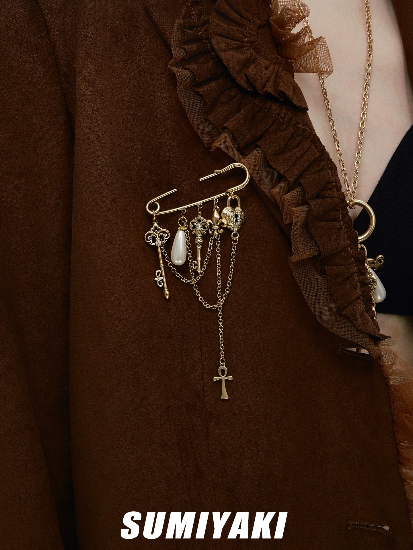 SUMIYAKI Made Old Retro Fringed Brooch
