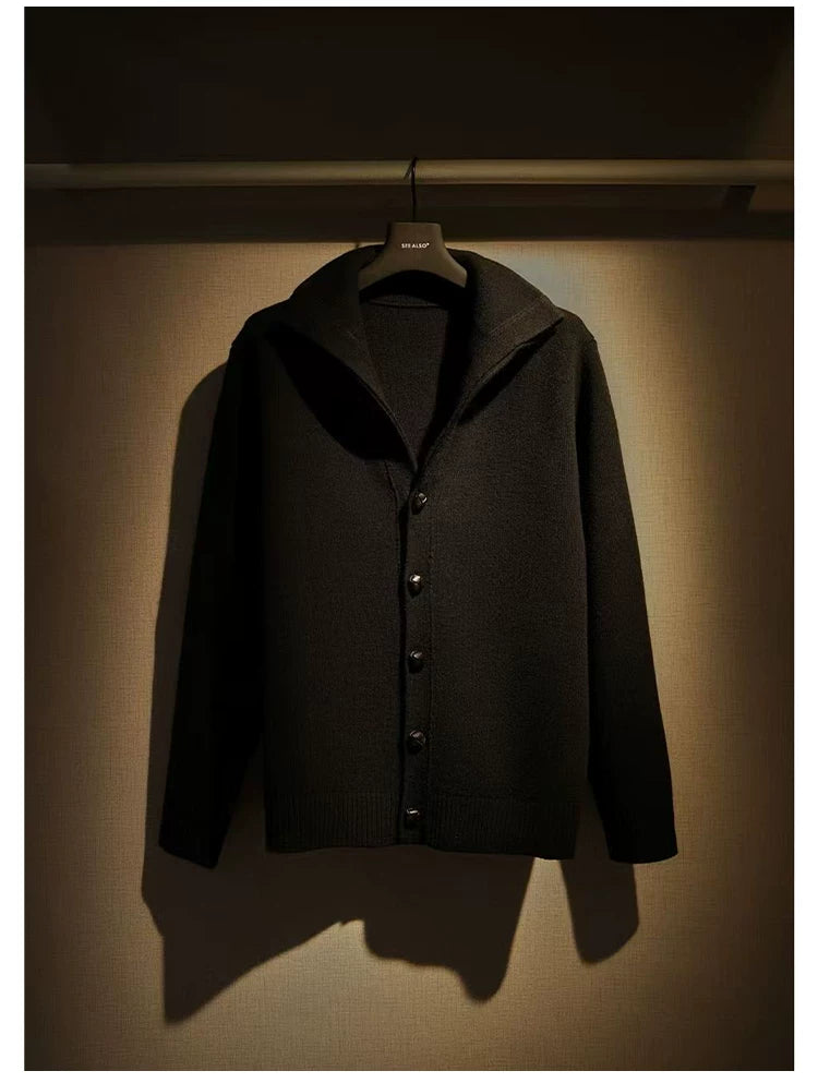 SEE ALSO Wool Handmade Cowhide Buckle Stand-up Neck Thickened Sweater Jacket