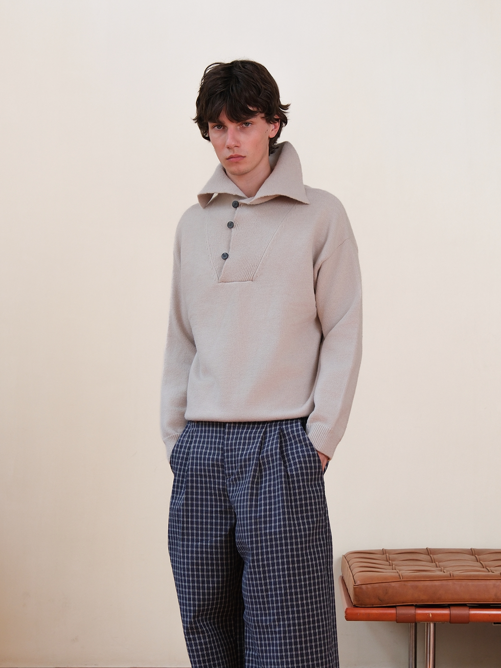 Set for Life Diagonal Turtleneck Side Buckle Knitted Sweater
