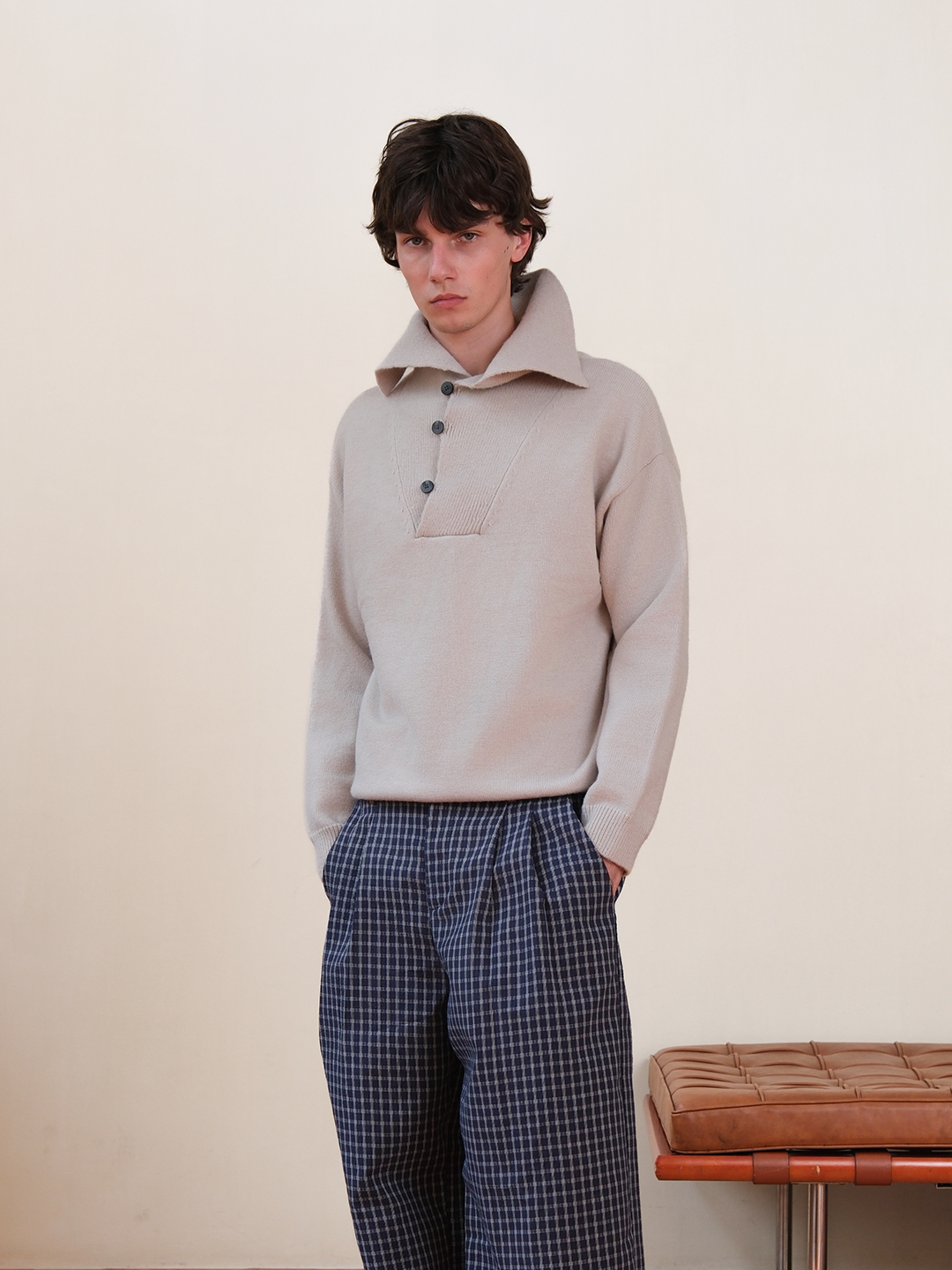 Set for Life Diagonal Turtleneck Side Buckle Knitted Sweater