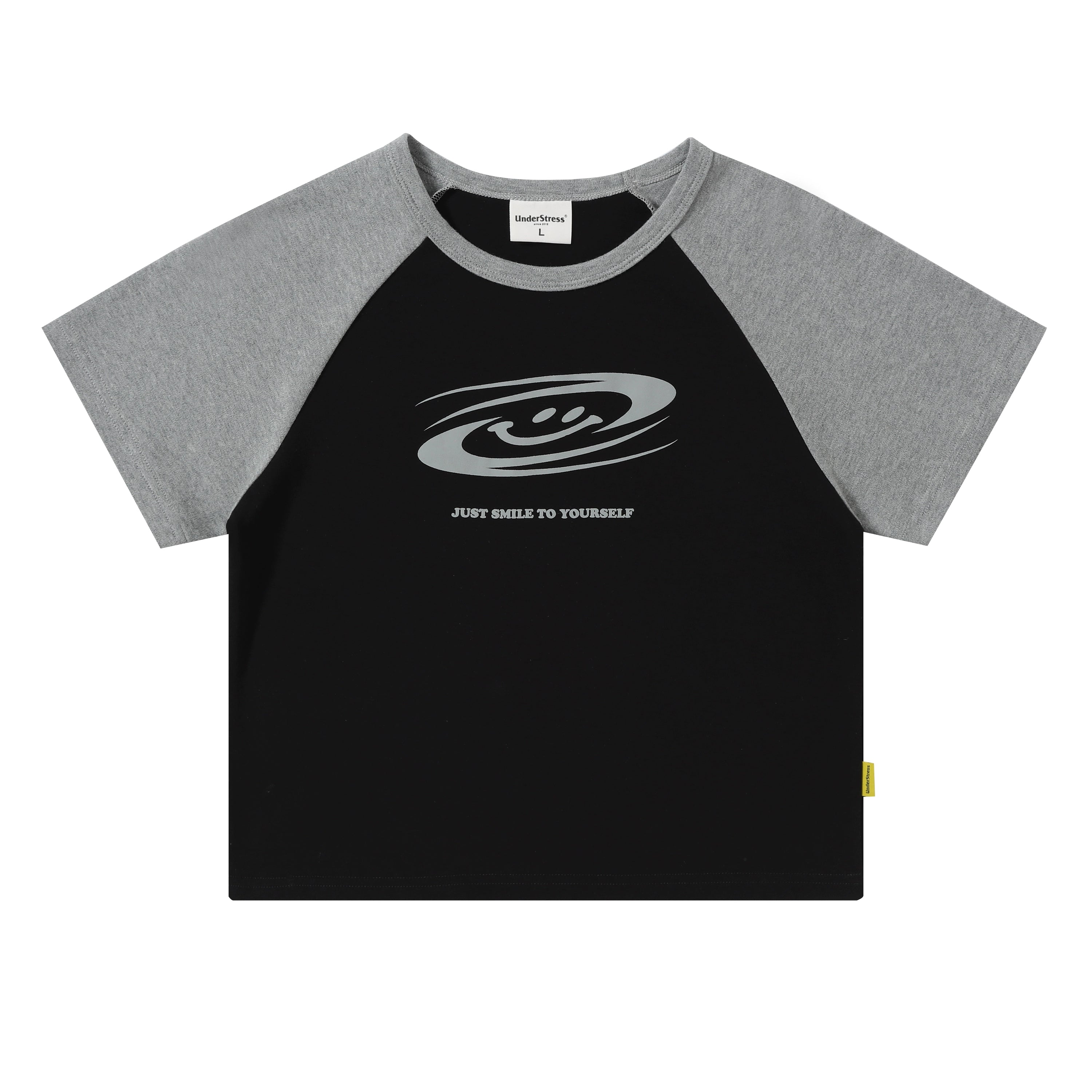 UnderStress Contrast Shoulder Smiley Tee