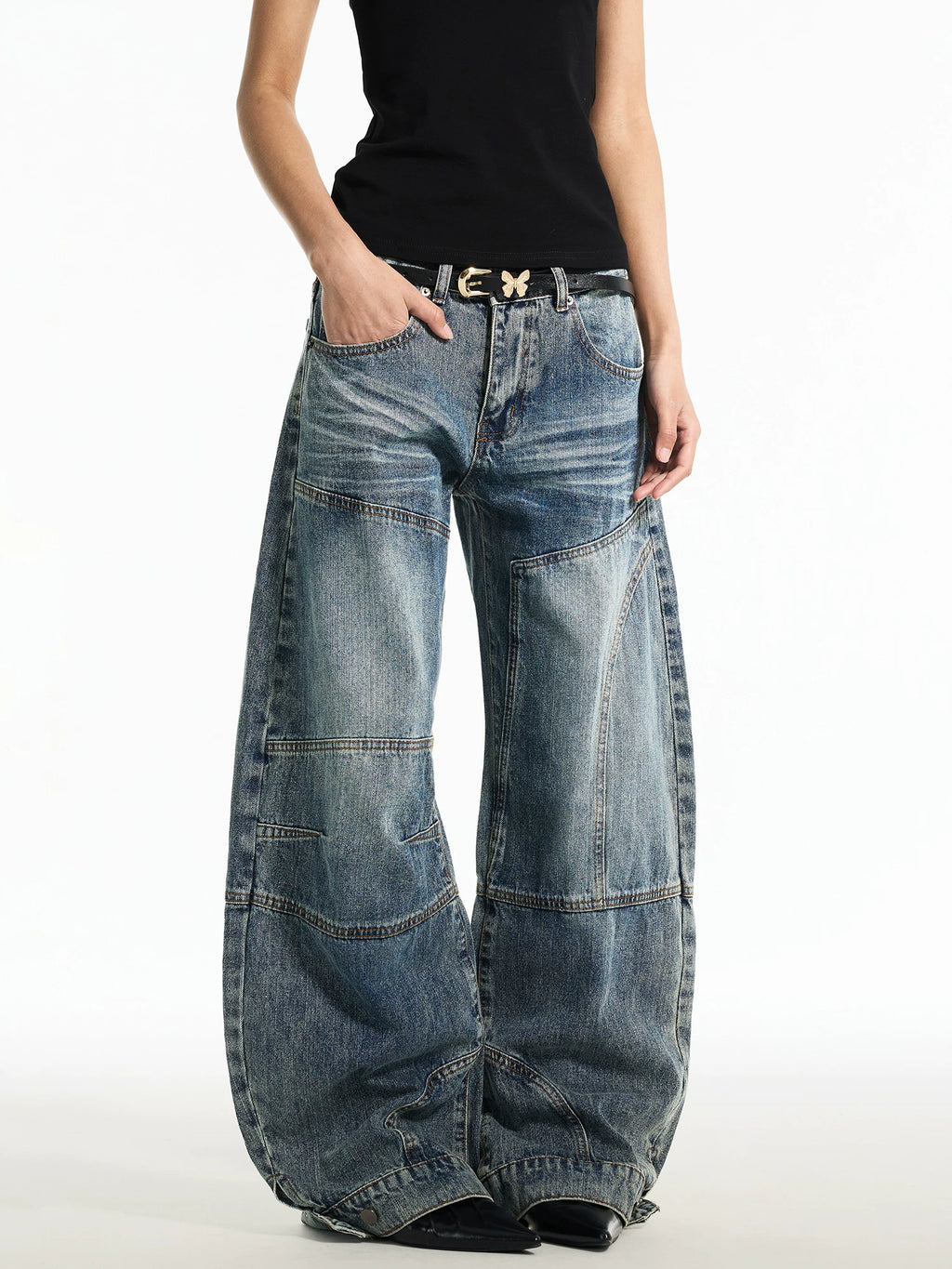 TRUQUEST Vintage Loose Straight Wide Leg Jeans