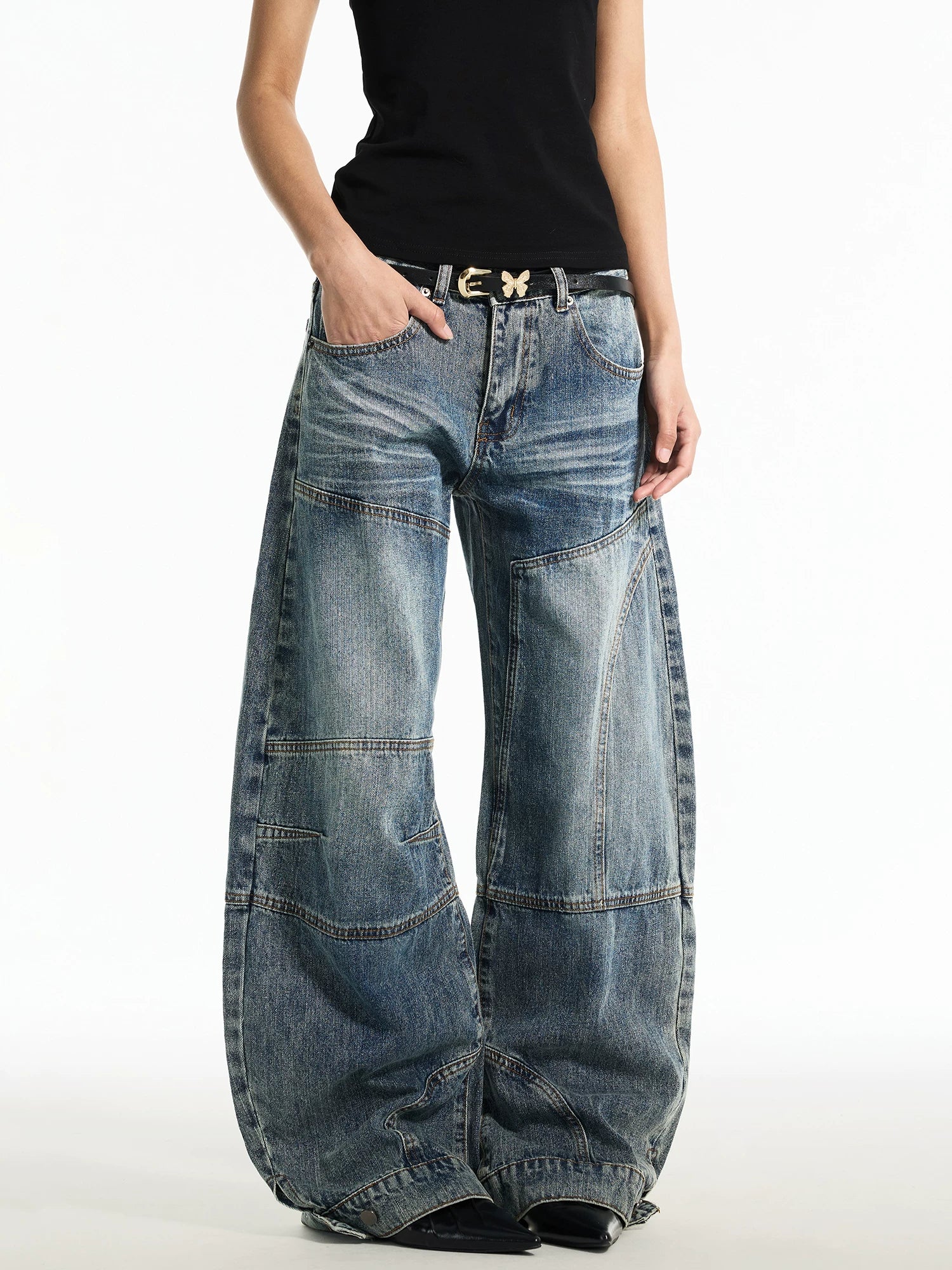 TRUQUEST Vintage Loose Straight Wide Leg Jeans