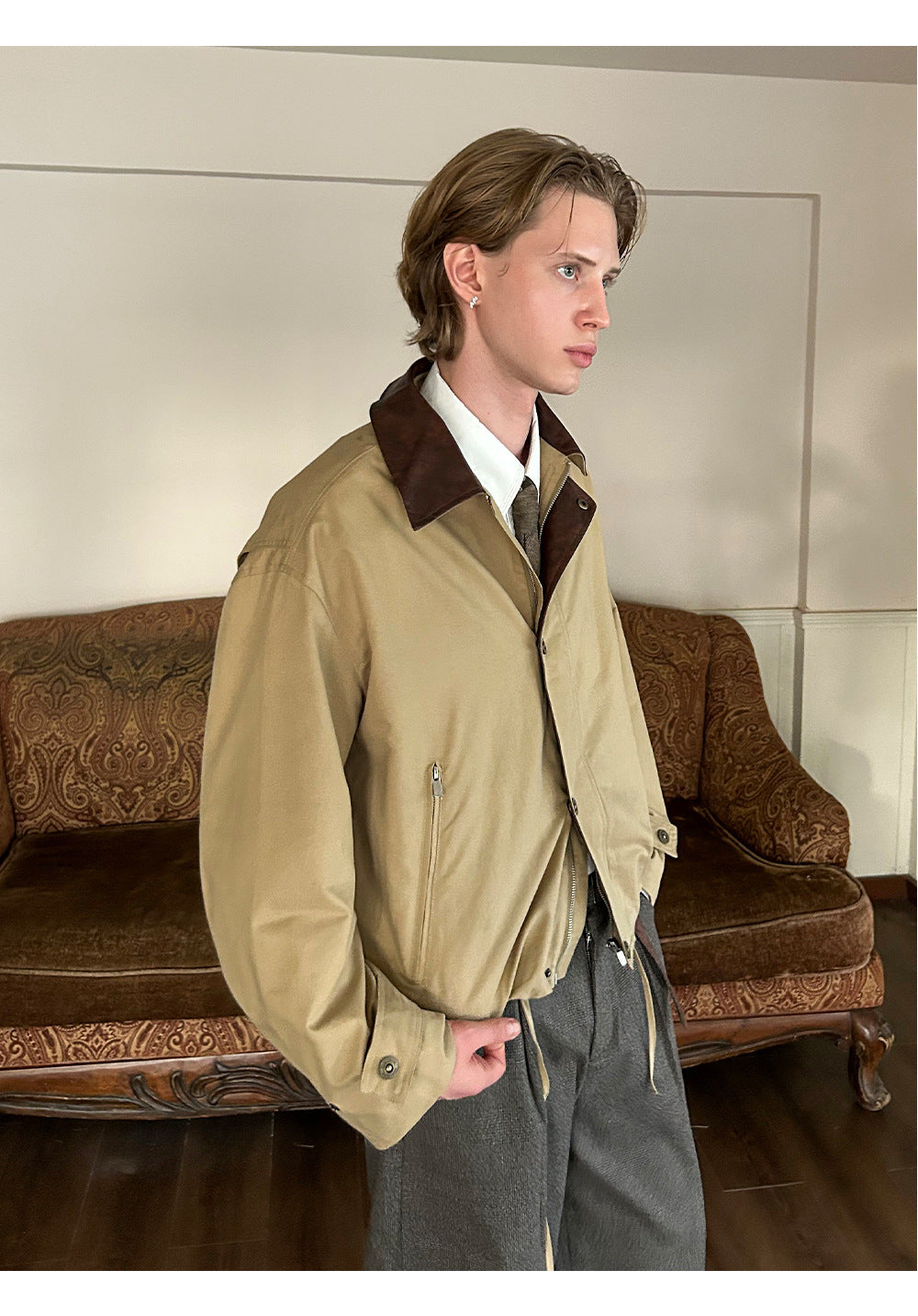 EME Vintage Leather Loose Jacket