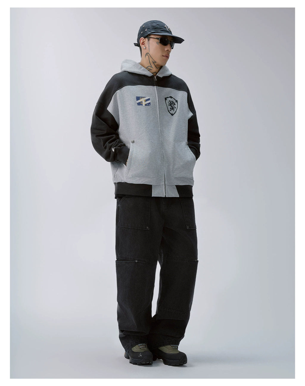 F2CE Splicing Contrasting Color Loose Casual Jacket