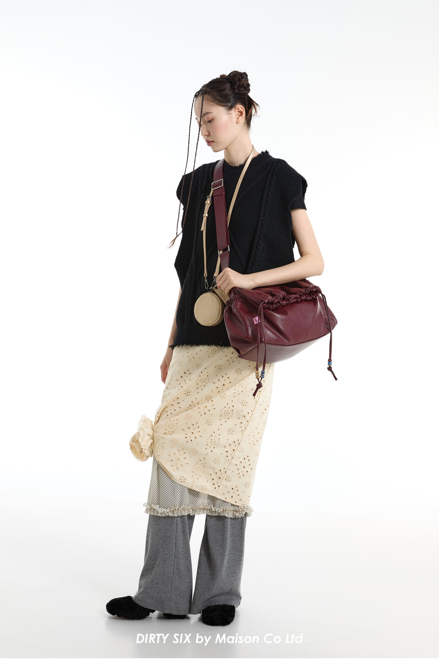 DirtySix Mani stacked bag contrasting natural stone Bag