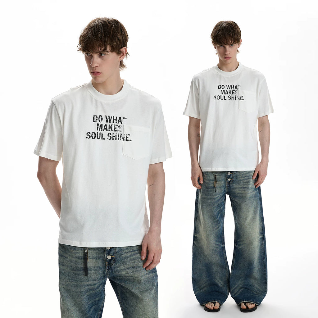 A PUEE Retro Slogan Print T-Shirt – Loose Fit Casual Streetwear