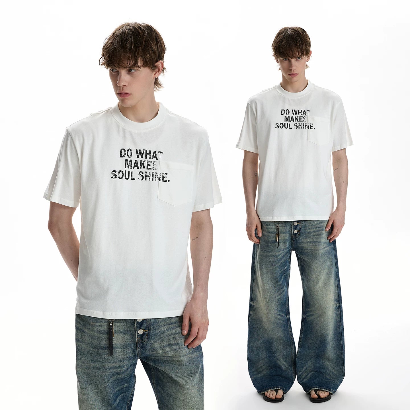 A PUEE Retro Slogan Print T-Shirt – Loose Fit Casual Streetwear
