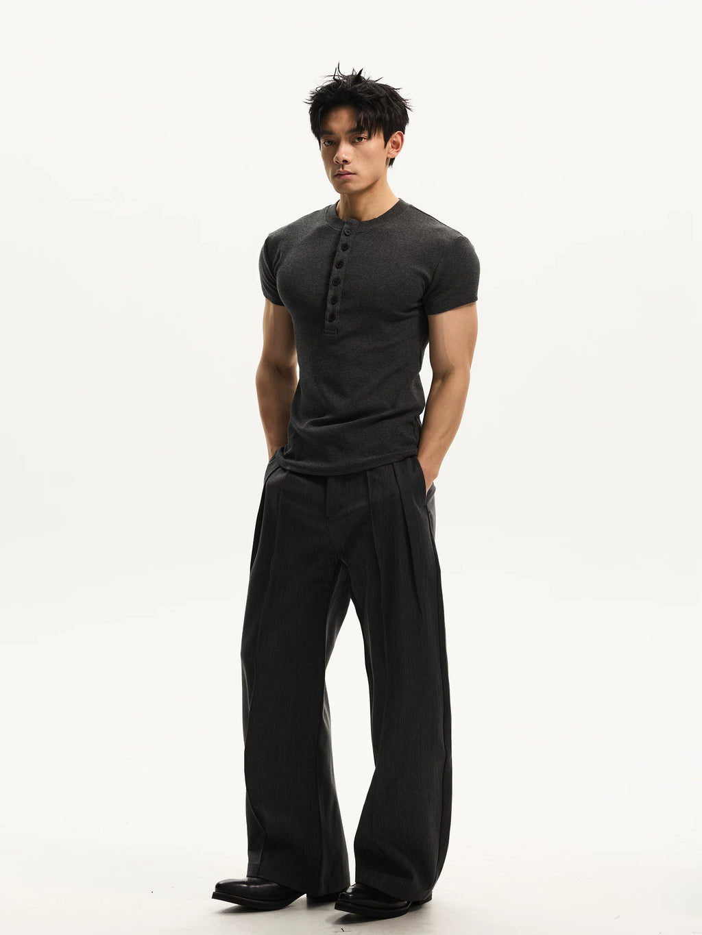 DAY NY Henry Collar Shoulder Casual Tee