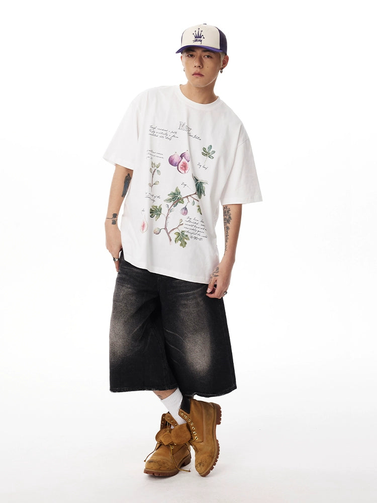 CoosRetro Fig Hand-painted Printed Tee