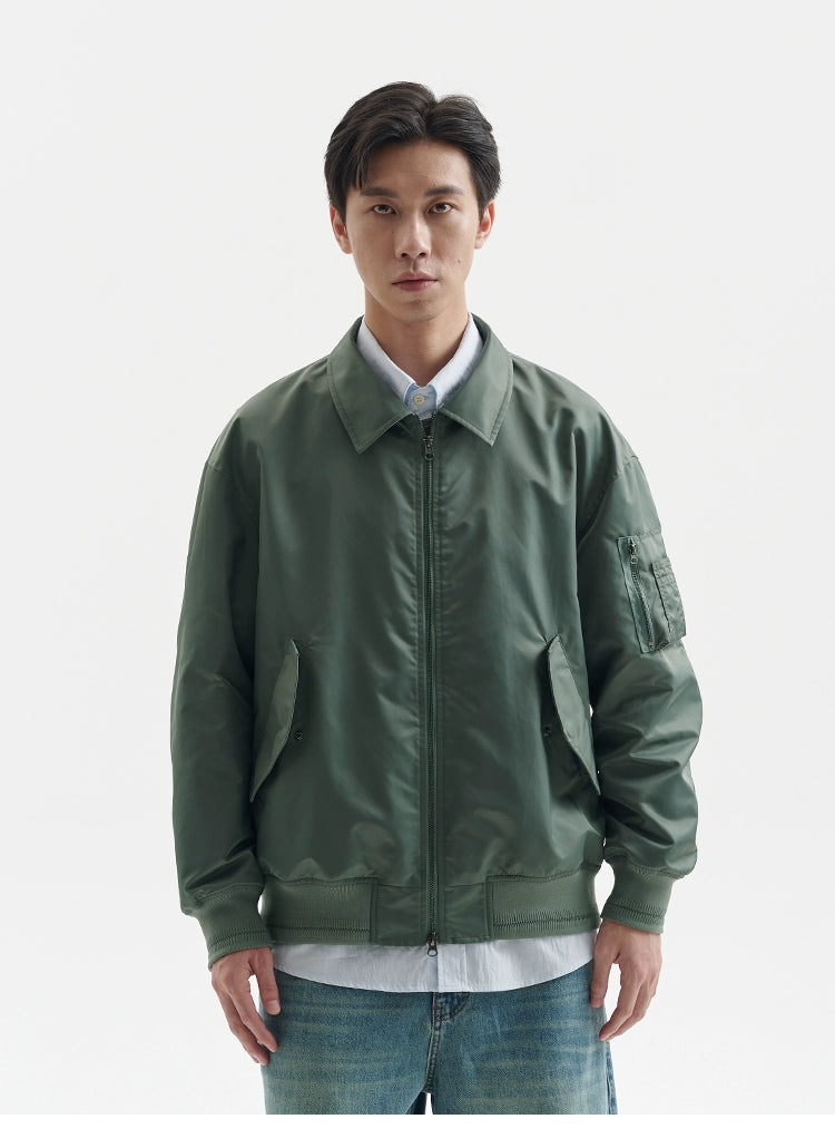 BUTTBILL Vintage Loose Silhouette Flight Jacket