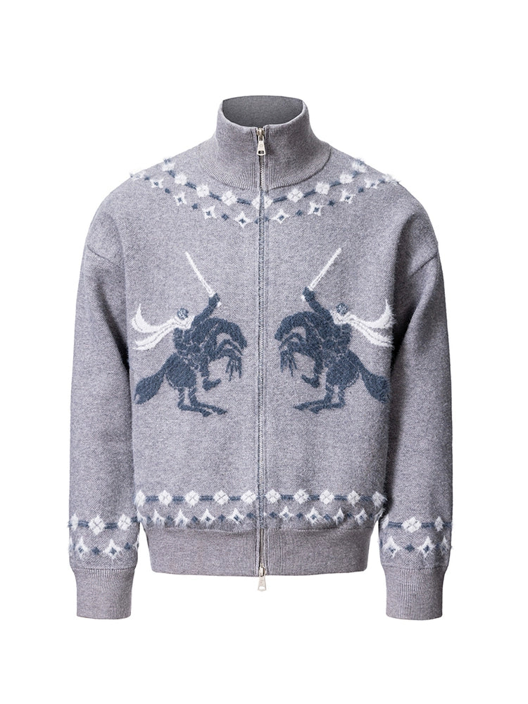 CATSSTAC Stand-up Neck Sweater Cardigan