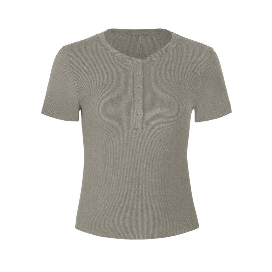 Athena Lulu Ribbed Button Naked Breathable Yoga Suit Tee