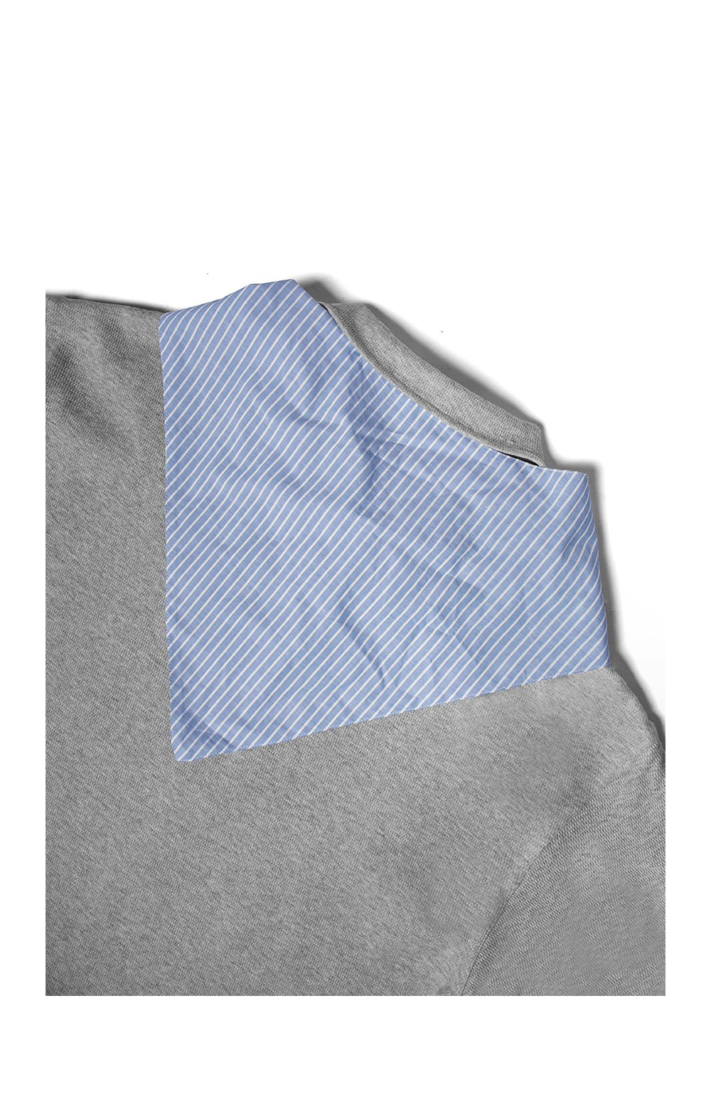 RELABEL Asymmetrical Diagonal Neck Knitted Scarf POLO Shirt