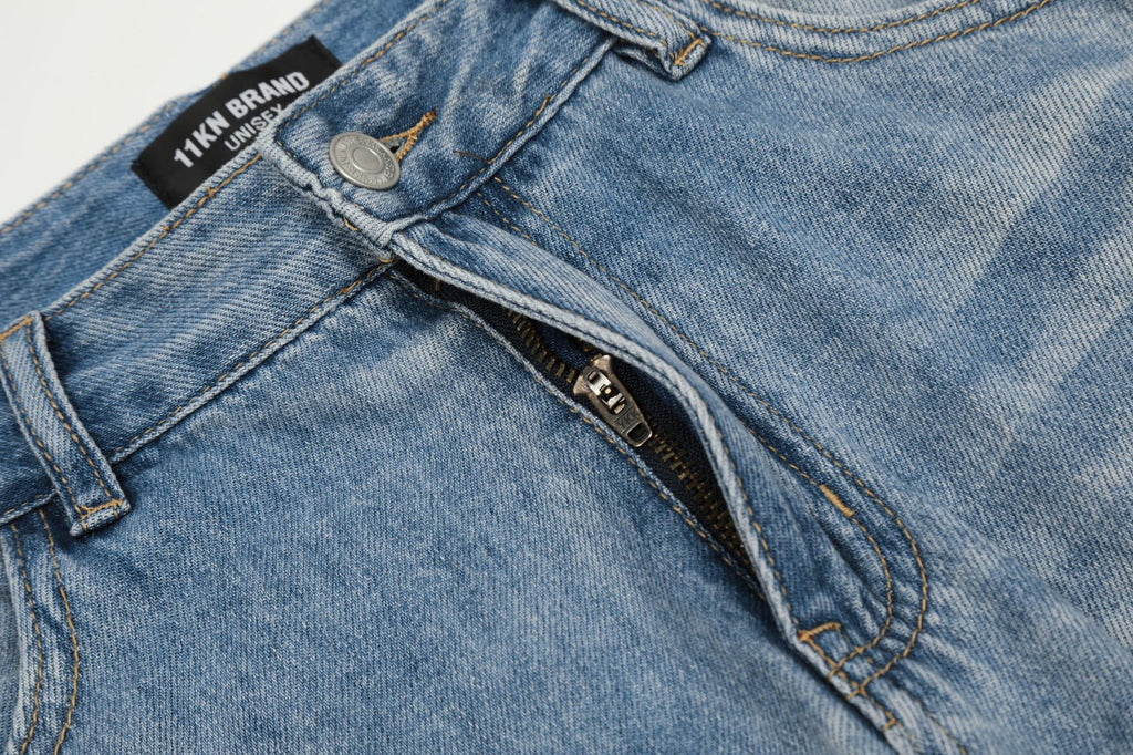 11KN Retro Straight Premium Wide Leg Jeans