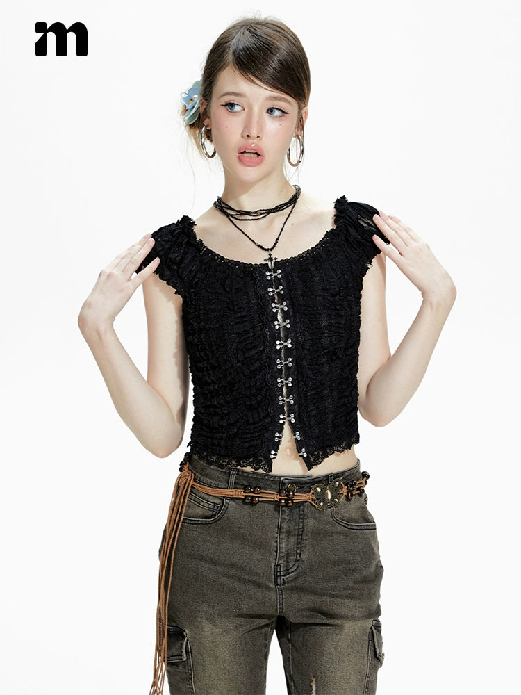 IMONE Square Neck Lace Shirt