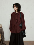 SUNYVONNE Minimalist Lazy Ribbon Shirt