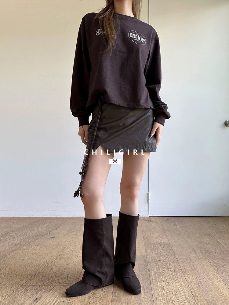CHILIGIRL Pleated Knee Boots