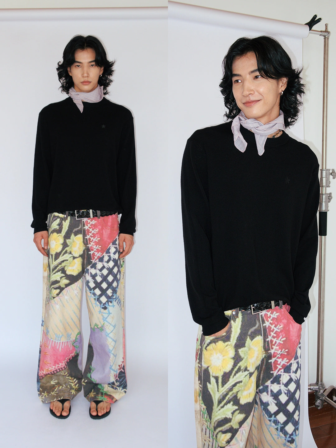 FUNKYFUN Bottomed Long-sleeved Knitted Pullover