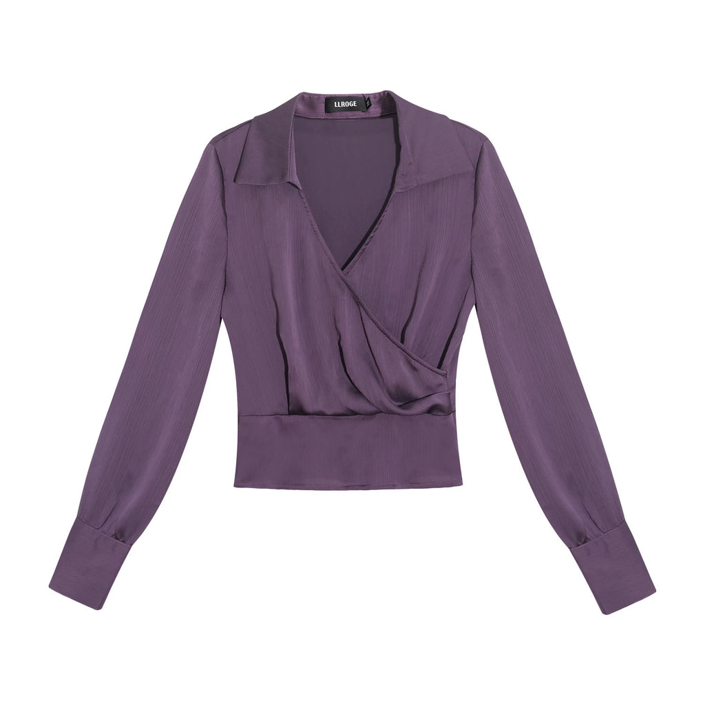 LLROGE Purple Shirt Top + A Pendulum Short Skirt Set