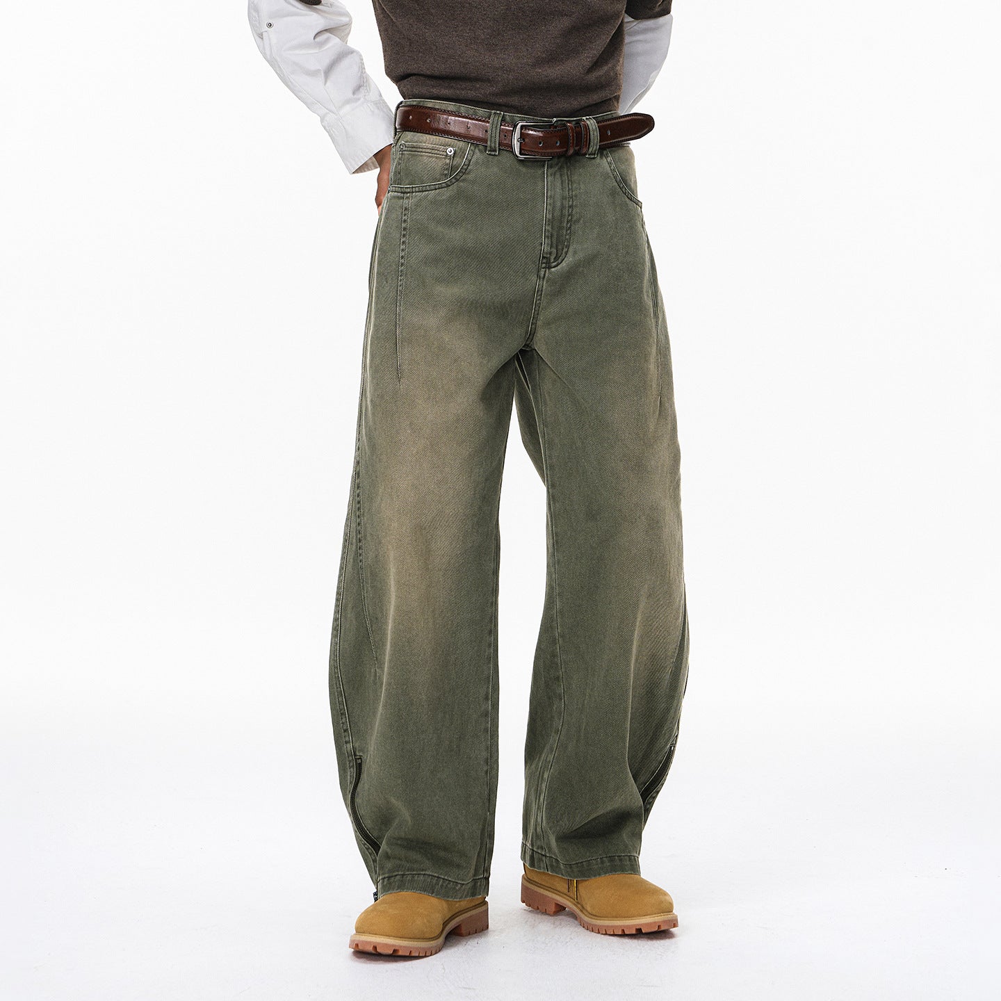 Inflation Retro Old Pleated Casual Trousers