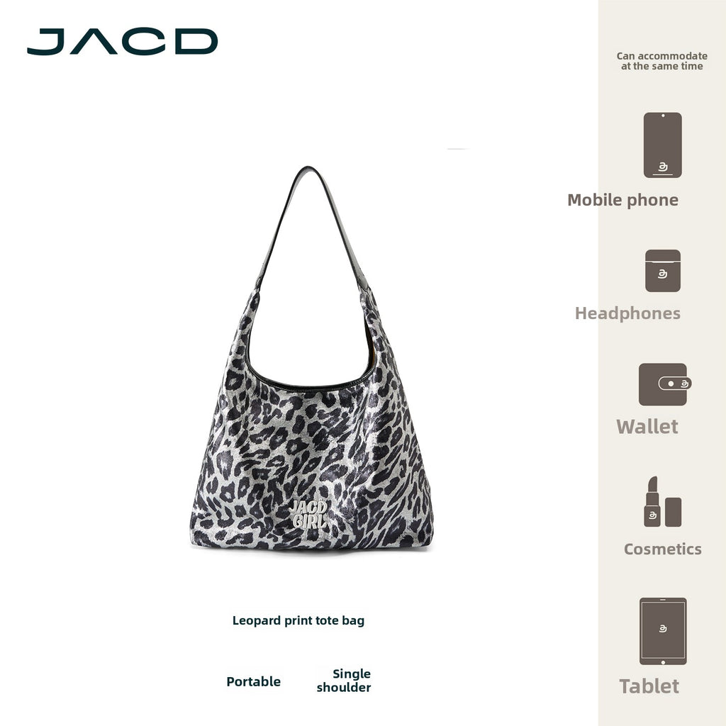 JACD Lazy and Relaxed Leopard Print Bag Women's Large-capacity Tote Bag