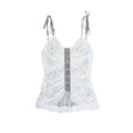 ARIADNAw Multi-pleated Backless Slim Lace Camisole