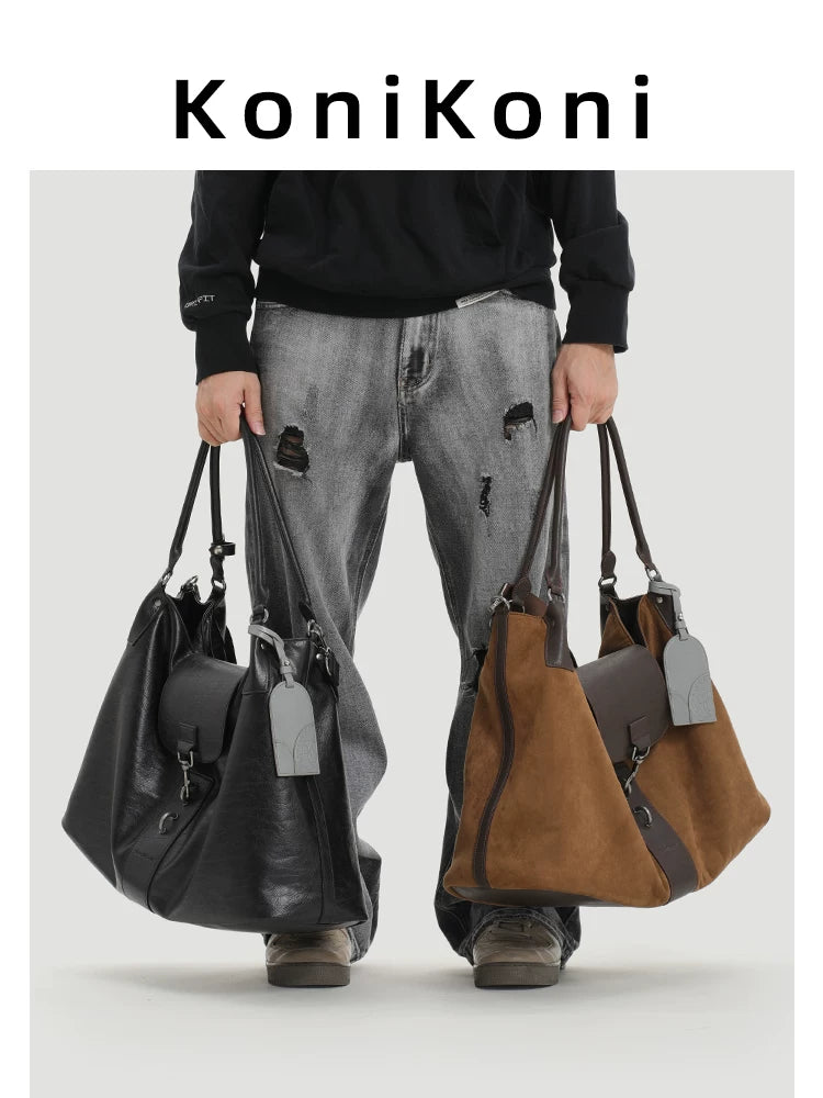 KoniKoni Leather Large Capacity Tote Bag
