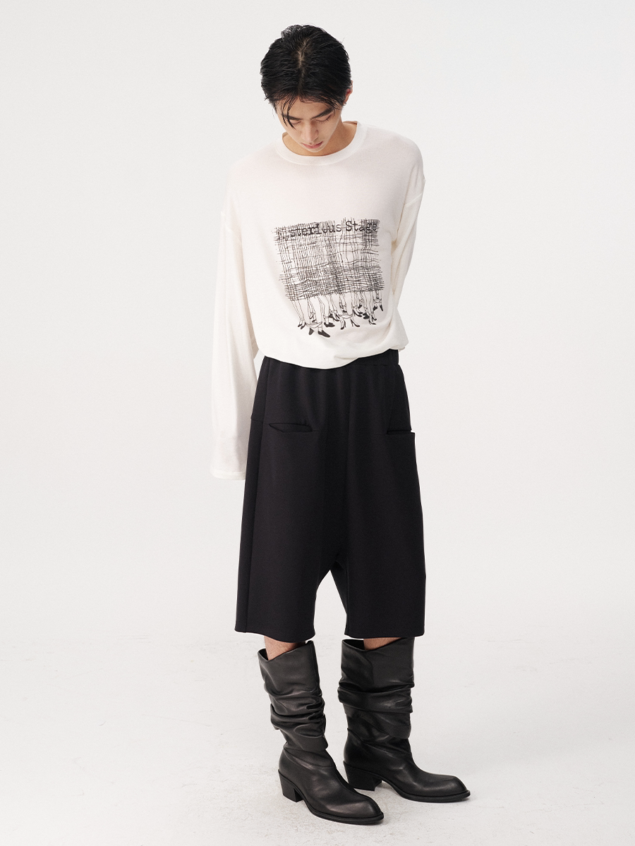 JCAESAR Casual Simple Printed Long Sleeve
