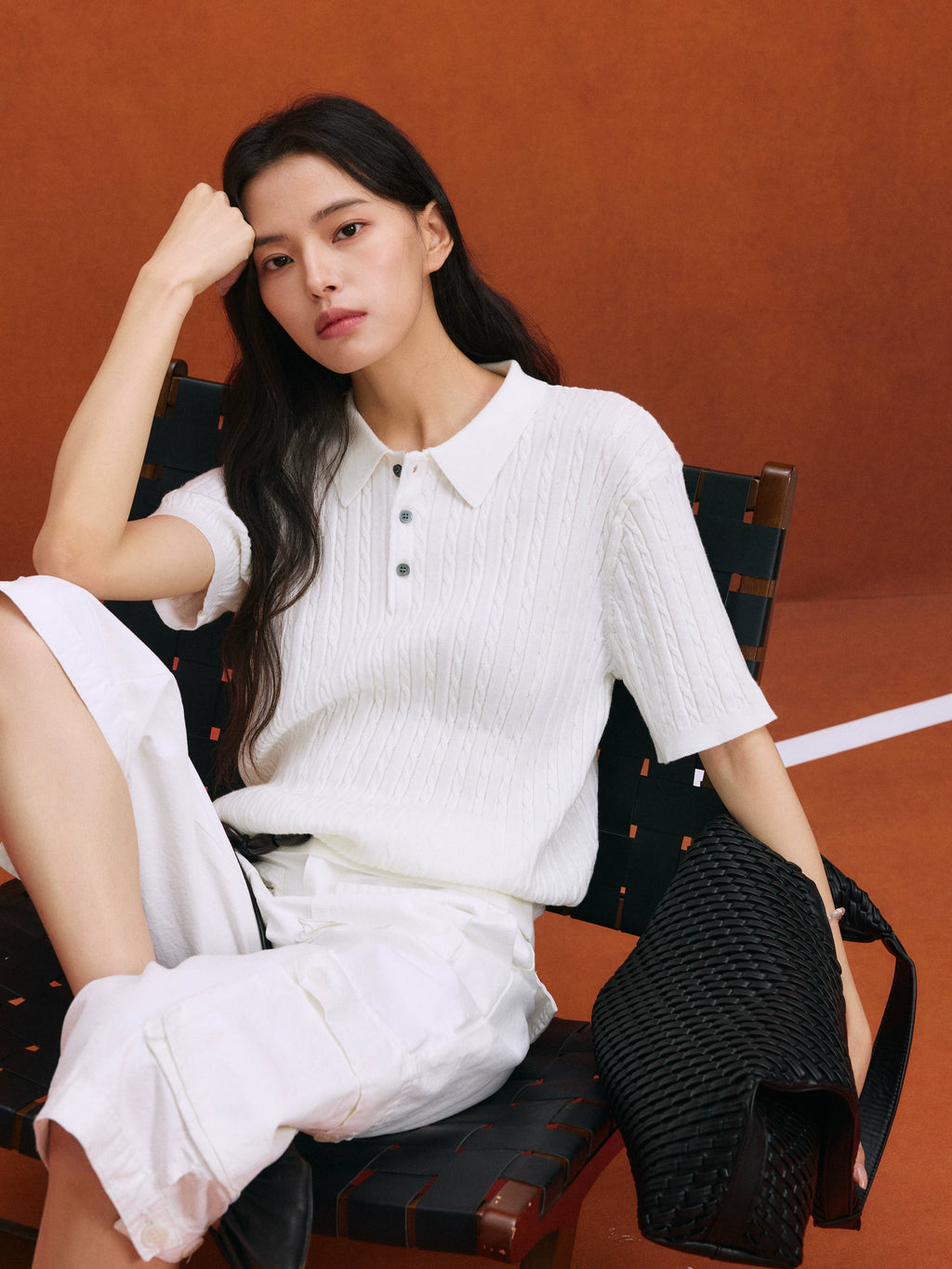 NO LOGO Retro Loose Loose Lazy Lapel Tee