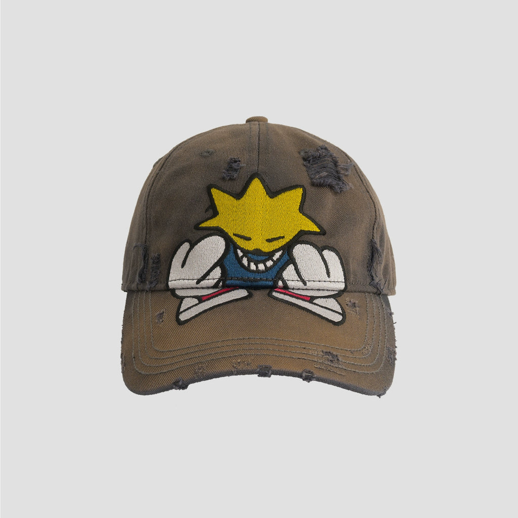 Fleamarket Cartoon Embroidery Wash Water Do Old Cap