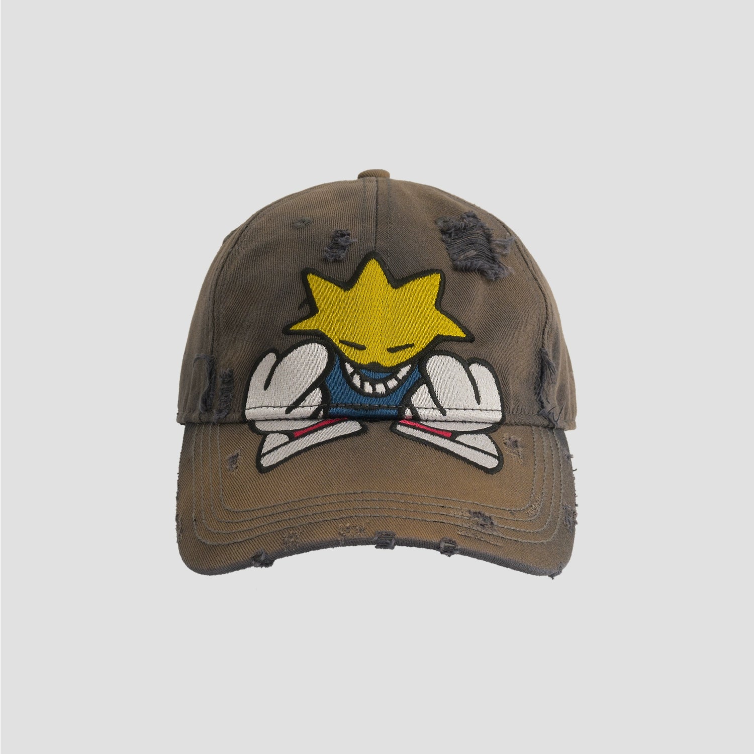 Fleamarket Cartoon Embroidery Wash Water Do Old Cap