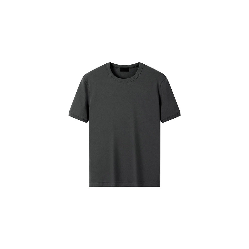 PLUS NO LOGO Elastic Sleeve Crew Neck Closed Sleeve Tee