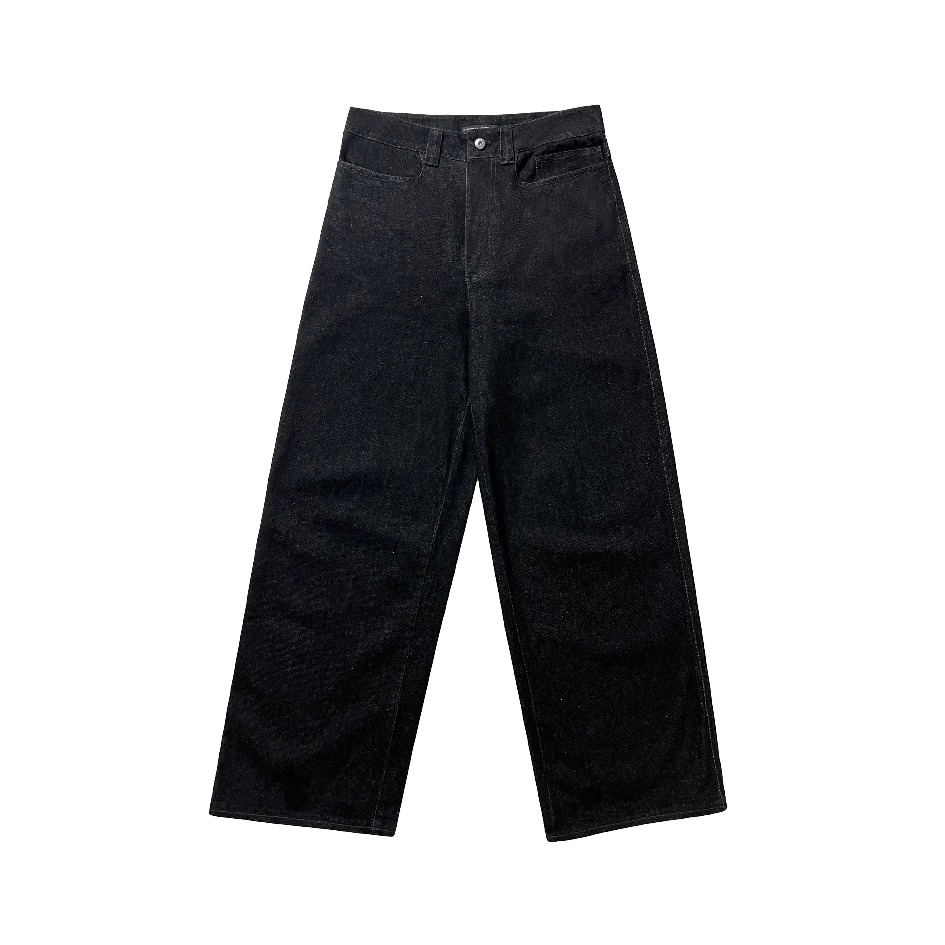 ETHEREAL PRODUCTION Loose Wide-leg Straight Denim Trousers