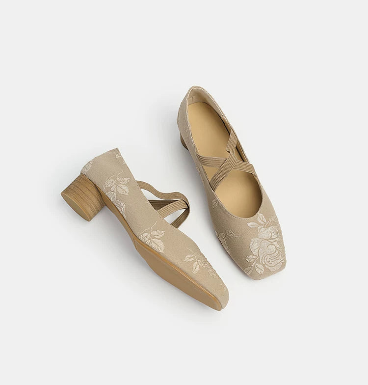 CHRNDXEE Vintage Cross Ballet Shoes