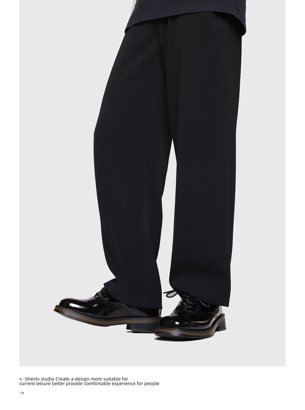 SHENLV STUDIO two-color leather glossy Derby shoes