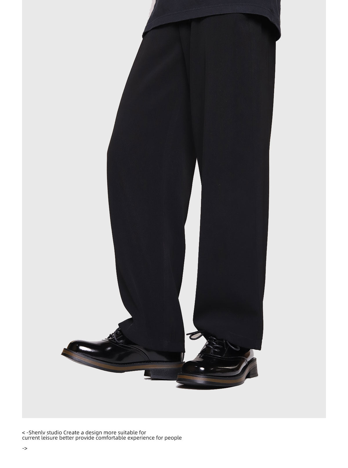 SHENLV STUDIO two-color leather glossy Derby shoes