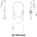 SUMIYAKI Love Lock Cylinder Key Pearl Long Necklace
