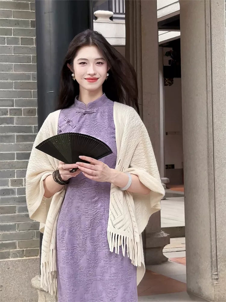ZIHE Knitted Versatile Long Shawl