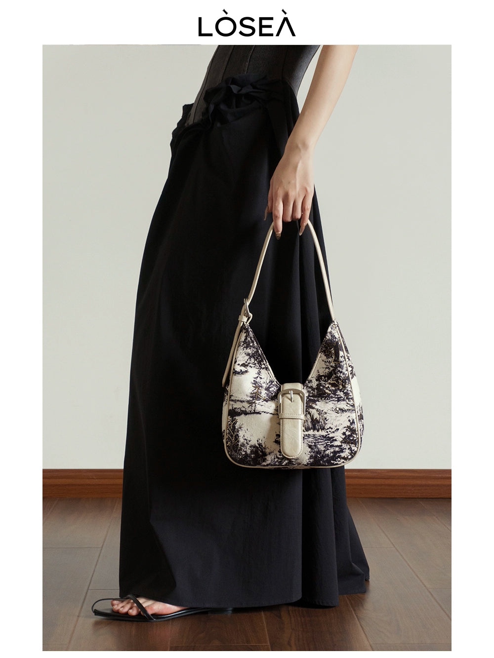 LOSEA New Chinese Ink Painting Underarm Bag