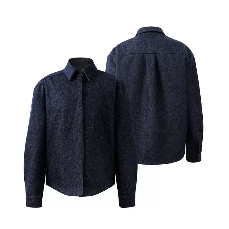 TWOMOONS Vintage Denim Jacket Shirt