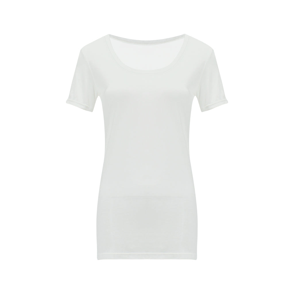 Jim Kennet Micro Transparent Loose U Neck Short Tee