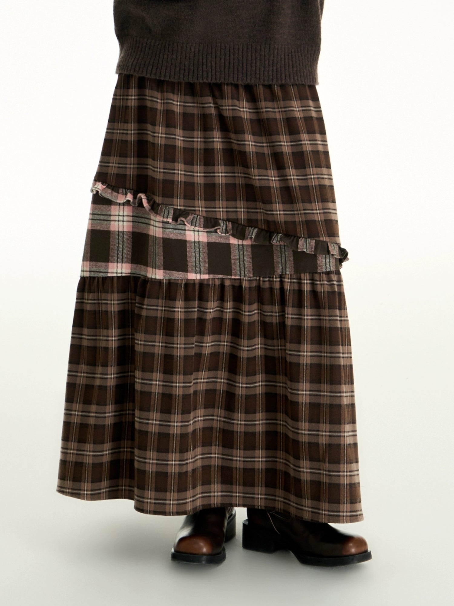 TGNS Retro Polished Plaid Skirt
