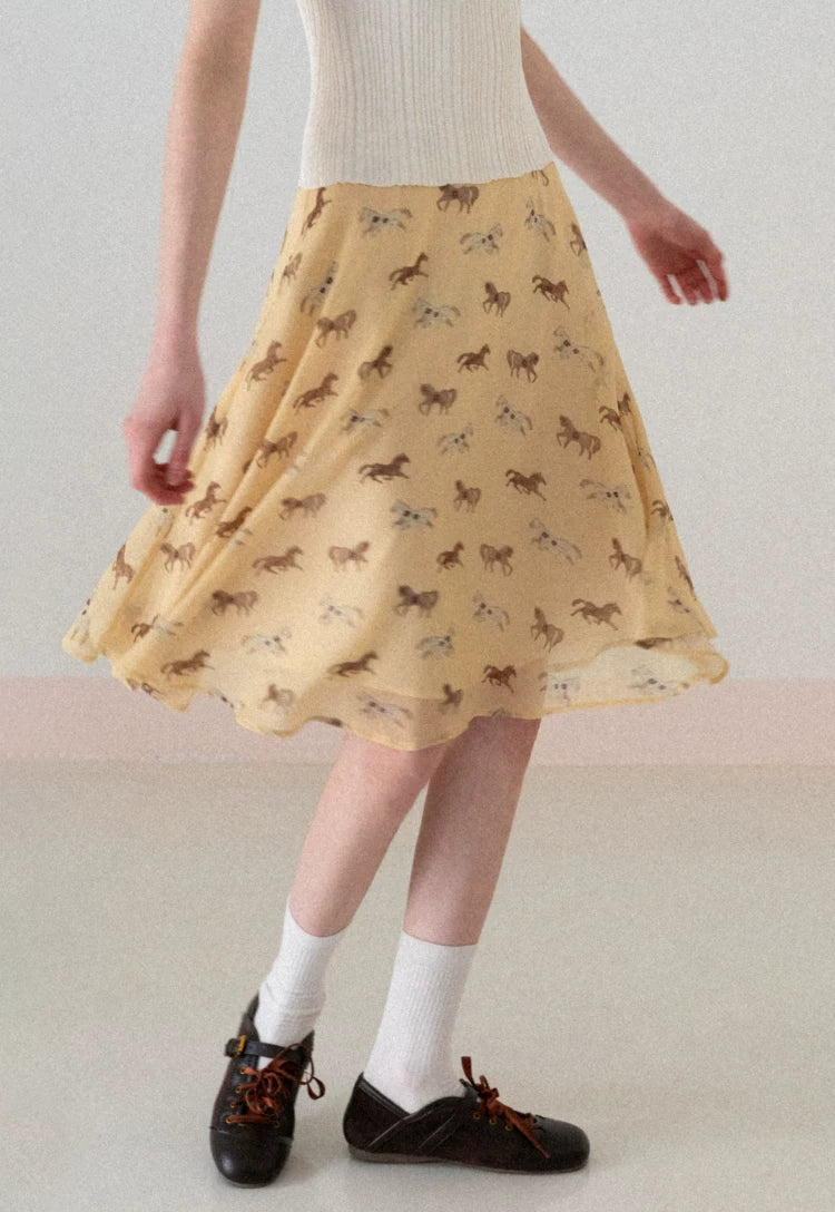 EGGKA High Waist Temperament Thin Drape Skirt